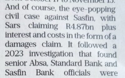 Senior officials of ABSA/BARCLAYS were (still are) found to be involved in MONEY LAUNDERING, following an investigation in 2023. No arrests?